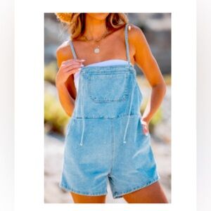 Denim String Overalls